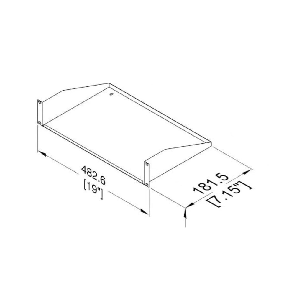 Rack Shelf 1U 180mm Black