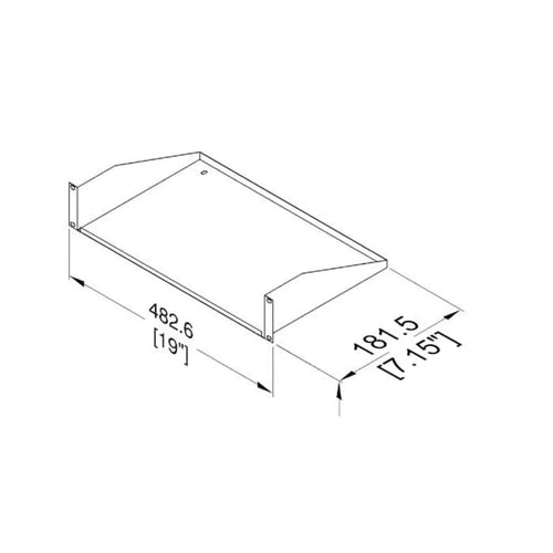 Rack Shelf 1U 180mm Black