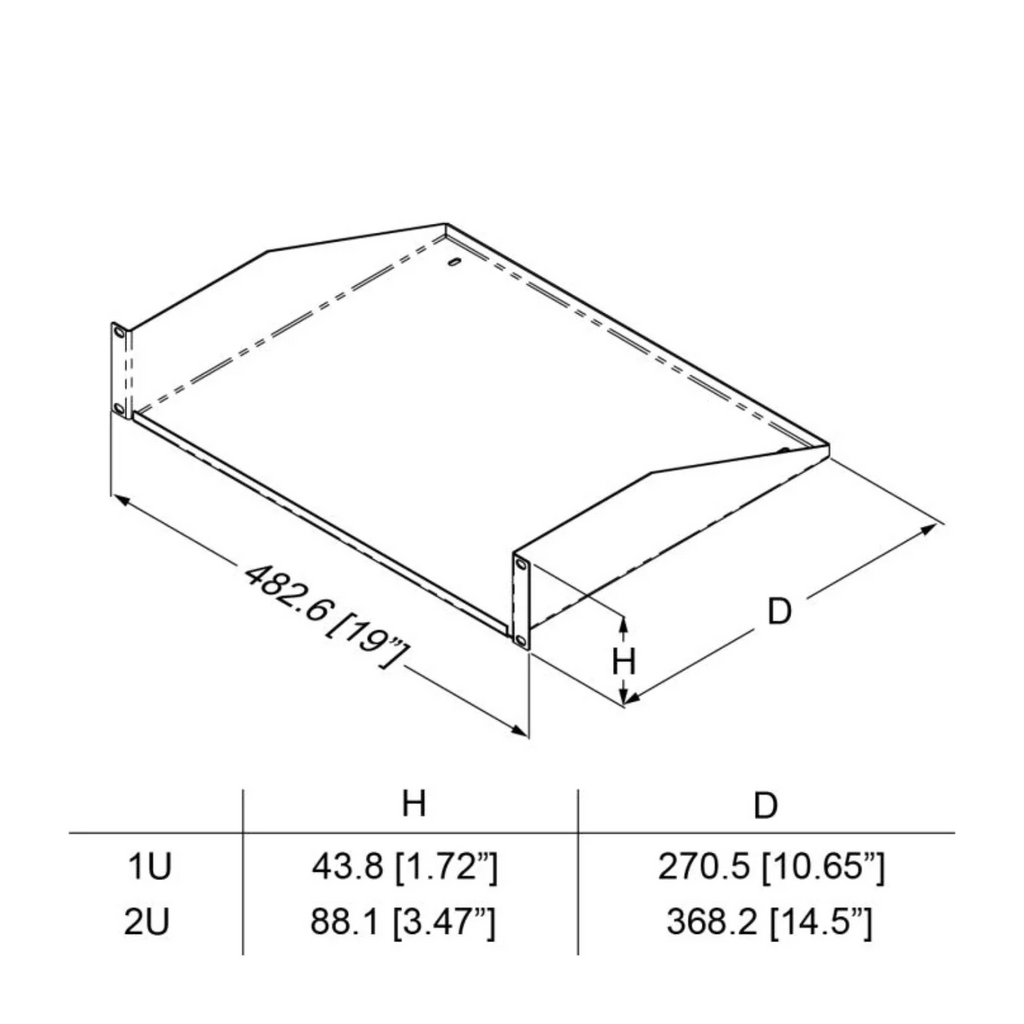 Rack Shelf 1U Black