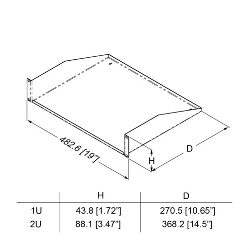 Rack Shelf 1U Black
