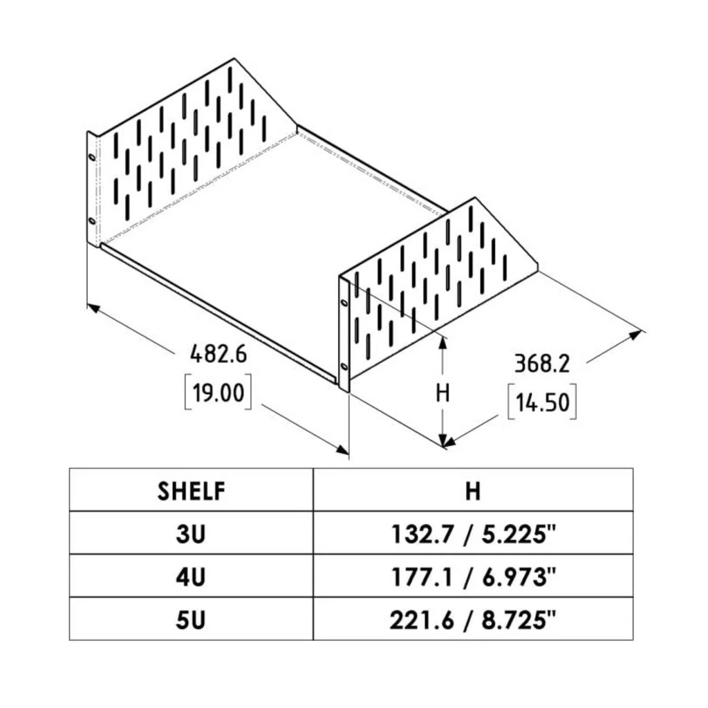 Rack Shelf 3U Black