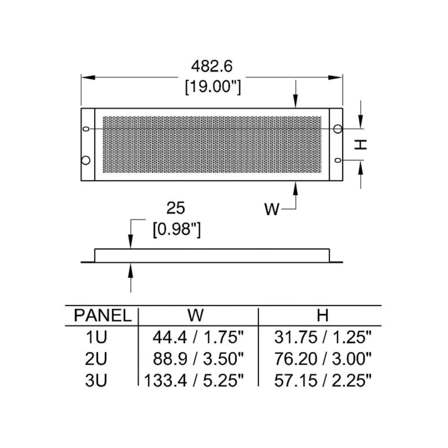 Rack Panel 2U Sec Perf Black