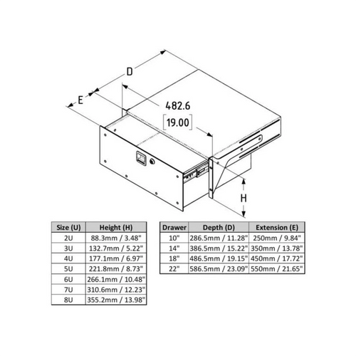 Rack Drawer 4U Heavy Duty