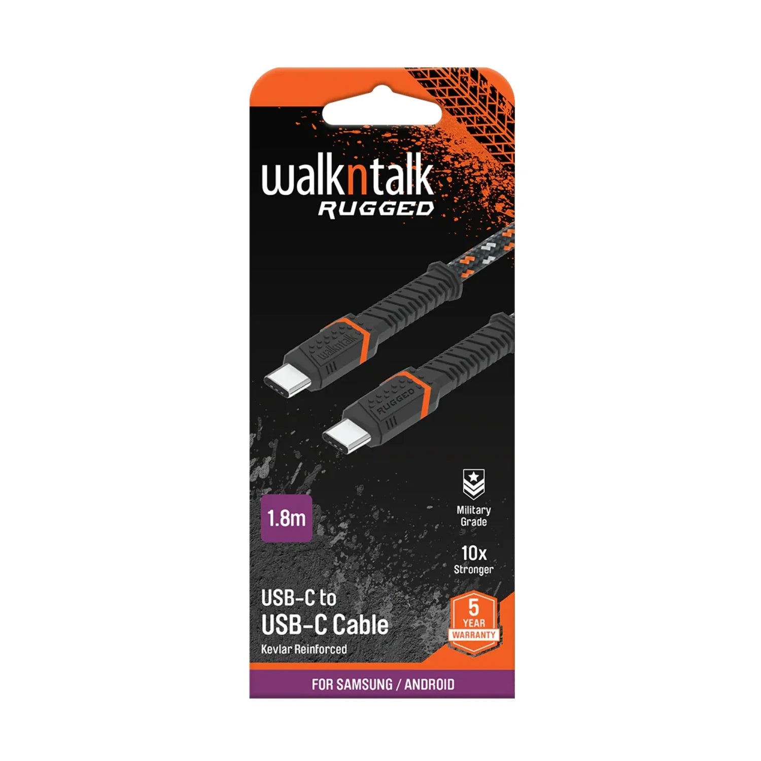 USB Cable Type C to C (Rugged Kevlar), 1.8m