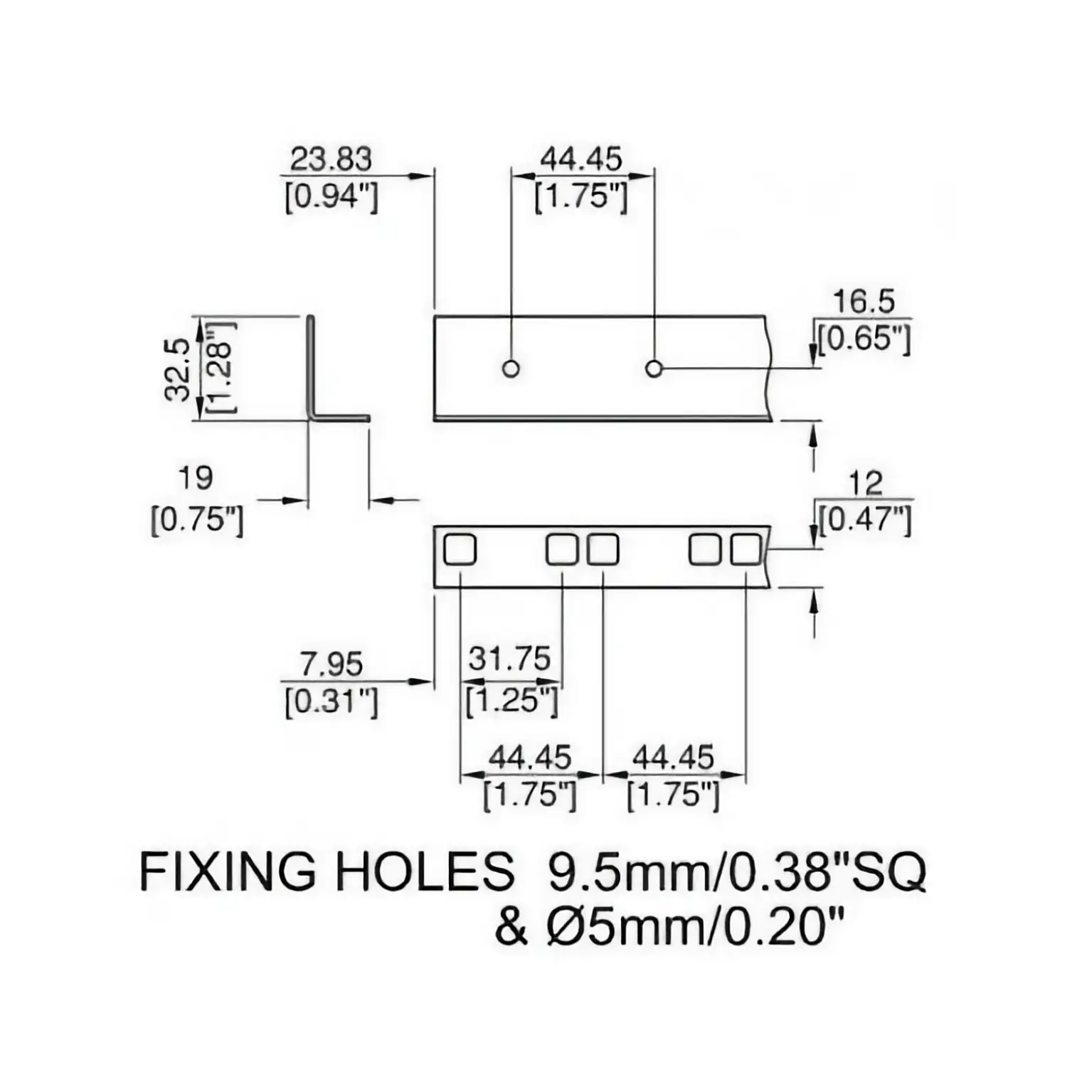 Rack Strip 45U SQ Hole 1.5mm