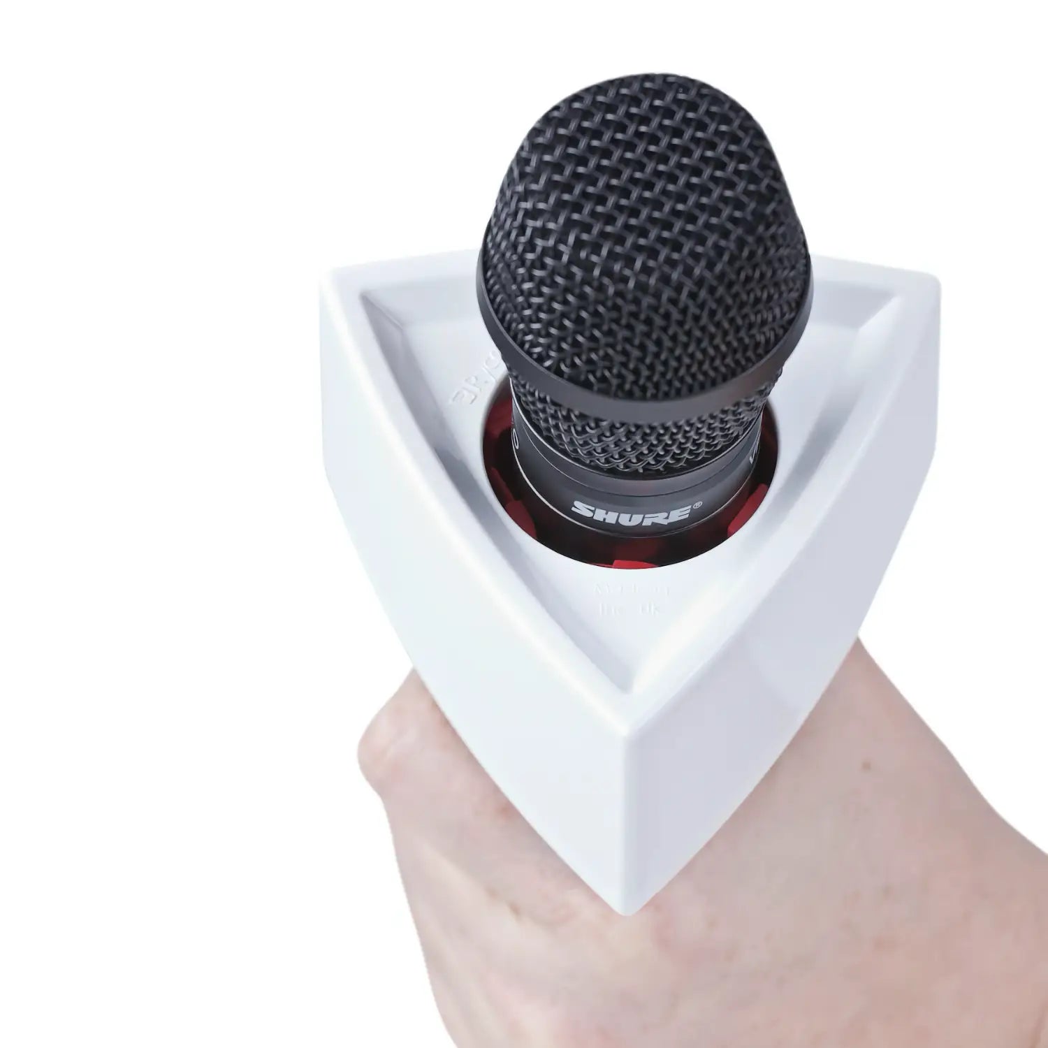 Single Triangular White Mic Flag
