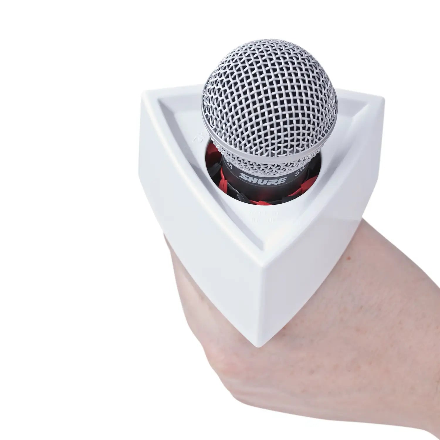Single Triangular White Mic Flag