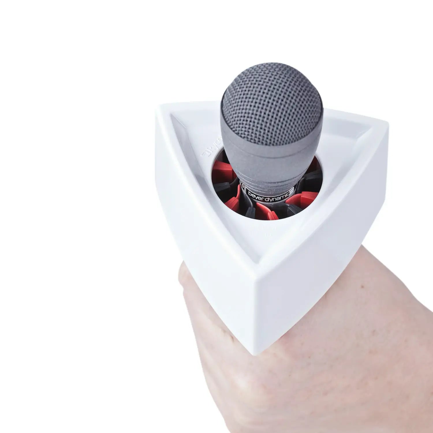 Single Triangular White Mic Flag