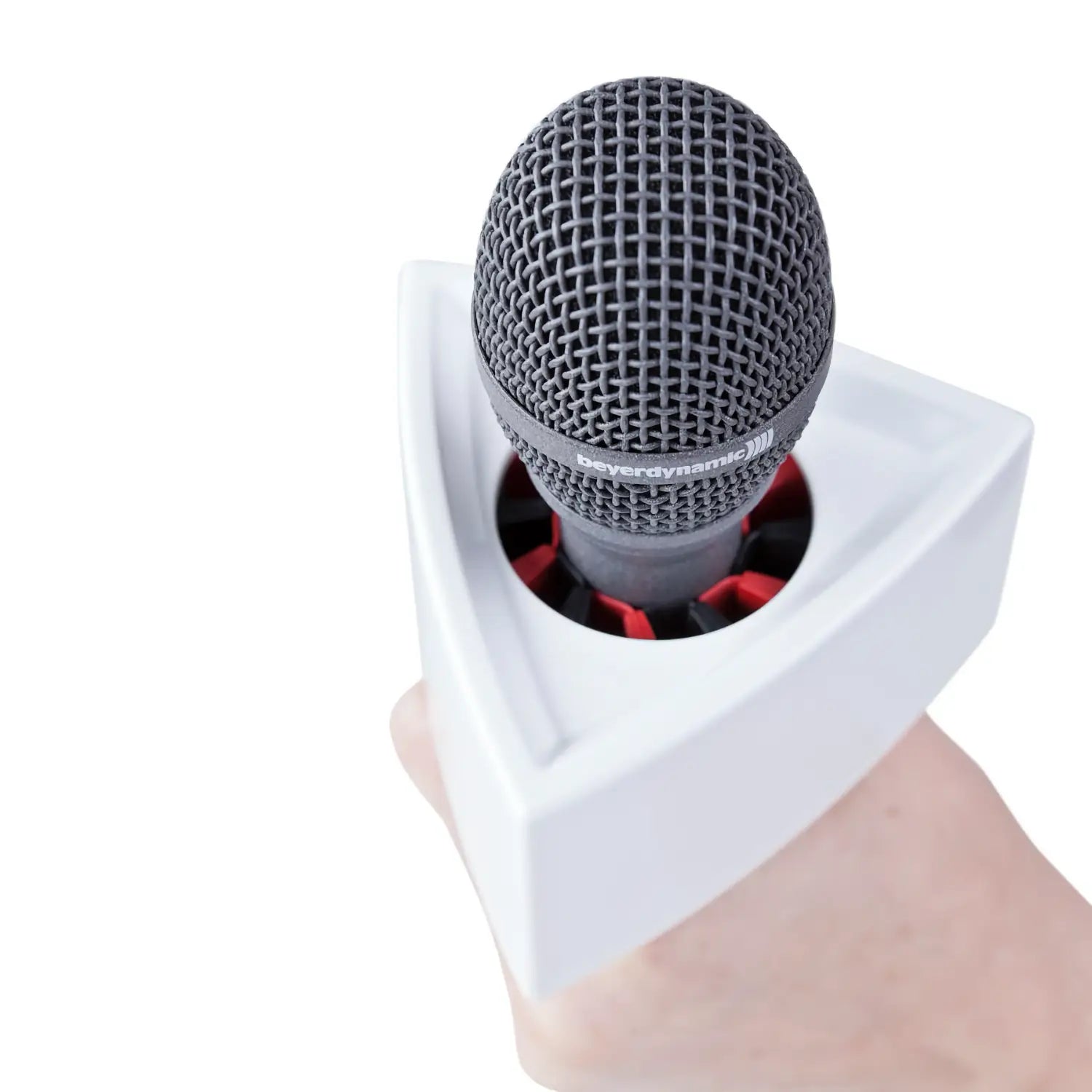 Single Triangular White Mic Flag